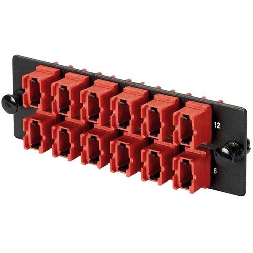 Panduit Opticom Fiber Adapter Panel - 6 Port(s) - Red, Black