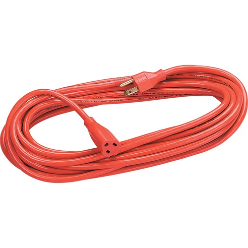 Heavy Duty Indoor/Outdoor 25' Extension Cord - 125 V AC / 13 A - Orange - 25 ft Cord Length - 1