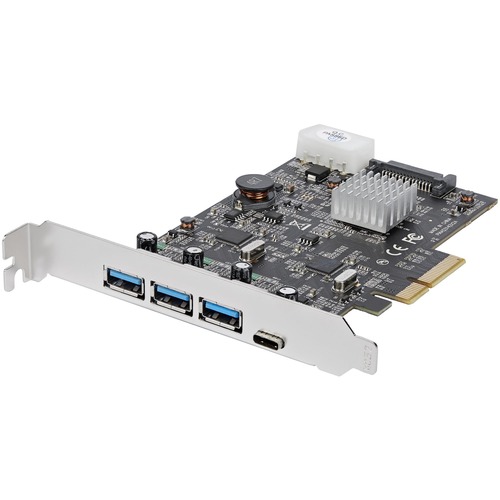 StarTech.com 4 Port USB 3.1 PCIe Card - 3x USB-A and 1x USB-C - 2x Dedicated Channels - USB C PCIe Card - USB 3.1 - 10Gbps - USB 3.1 TypeC - Add 3x USB-A ports & 1x USB-C port, via 2 host controllers, through a standard PCI Express slot - USB 3.1 PCIe Car