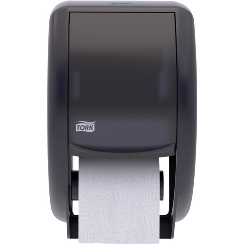 TORK Bath Tissue Roll Twin Dispenser - Roll Dispenser - 12.8" Height x 7.5" Width x 7" Depth - Plastic - Smoke - Translucent, Easy to Clean, Impact Resistant, Lockable, Long Lasting - 1