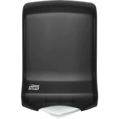 TORK Multifold/C-Fold Hand Towel Dispenser Smoke H2/H25 - Multifold, C Fold Dispenser - 18" (457.20 mm) Height x 11.75" (298.45 mm) Width x 6.25" (158.75 mm) Depth - Plastic - Smoke, Translucent - Durable, Key Lock, Hygienic, Break Resistant, Easy to Clea = TRK73TR