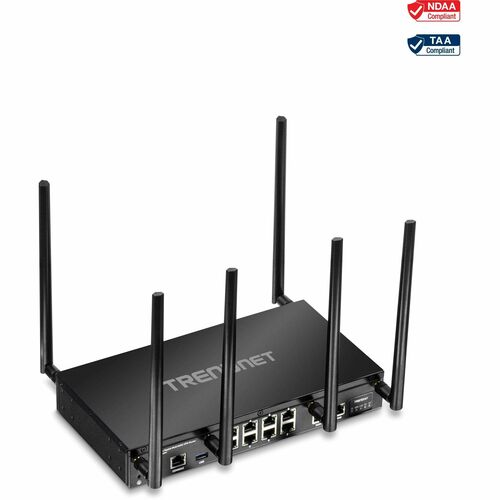 TRENDnet AC3000 Tri-Band Wireless Gigabit Dual-WAN VPN SMB Router, MU-MIMO, Wave 2,Internet Router, Whole Office-Home Wifi, Pre-Encrypted Wireless, QoS,Inter-VLAN Routing, Black, TEW-829DRU - AC3000 Wireless Gigabit Multi-WAN VPN SMB Router