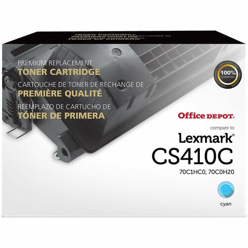 Office Depot® Remanufactured Cyan Toner Cartridge Replacement For Lexmark™ CS410, ODCS410C - Cyan Toner Cartridge for select Lexmark printers - Replaces 70C1HC0