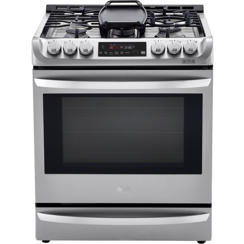 LG LSD4913ST Dual Fuel Range - 30" - Single Oven x Oven(s) - 5 x Cooking Element(s) - Gas Burner - Sealed Stainless Steel Cooktop - 6.30 ft³ Primary Oven - Convection Primary Oven - Front Control - Electric Oven - LPG Convertible - Smart Connect - Electro