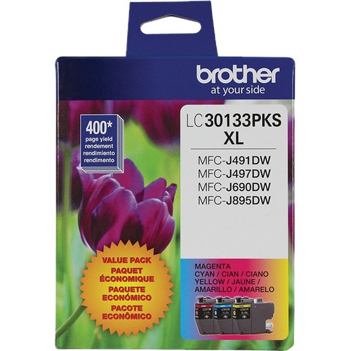 Brother LC30133PKS Colour Ink Cartridge, High Yield, 3 Pack