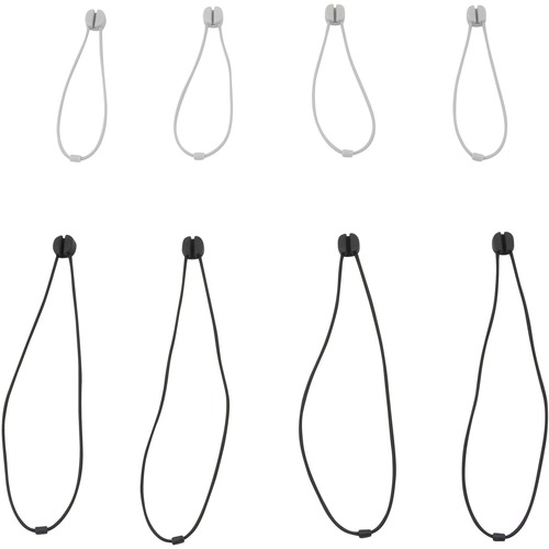 Bluelounge Pixi Reusable Ties - Cable Tie - Black Gray - 8 / Pack