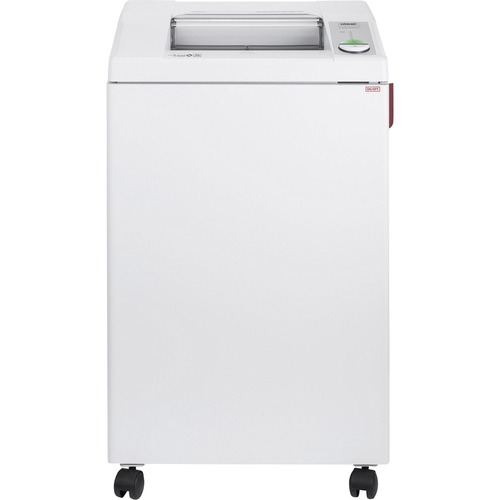 ideal. 3104 Strip-cut P-2 Shredder - Continuous Shredder - Strip Cut - 30 Per Pass - for shredding Paper, Staples, Paper Clip, Credit Card, CD, DVD - 0.187" Shred Size - P-2 - 18 ft/min - 12" Throat - 32 gal Wastebin Capacity - 745.70 W - White - TAA Comp