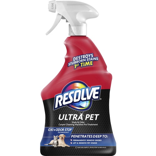 Resolve Ultra Stain/Odor Remover - For Cat, Dog - Recommended for Stain Removal, Odor Removal, Urine Stain, Feces, Urine Smell, Vomit, Red Wine, Juice, Residue, Food Stain - Fresh Scent - 1 quart - 1 Each