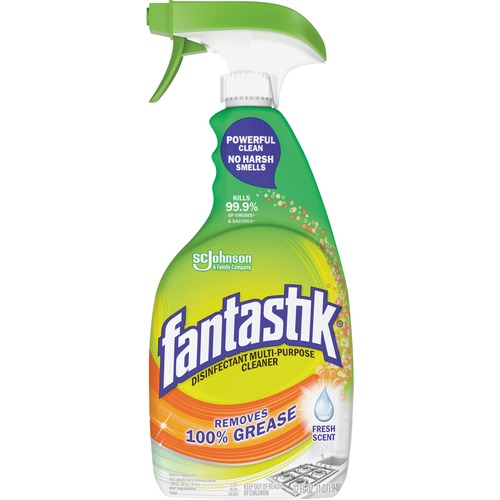 fantastik® Disinfectant Multi-Purpose Cleaner - Ready-To-Use - 32 fl oz (1 quart) - Fresh Scent - Residue-free, Deodorize, Heavy Duty - Clear - 8 / Carton
