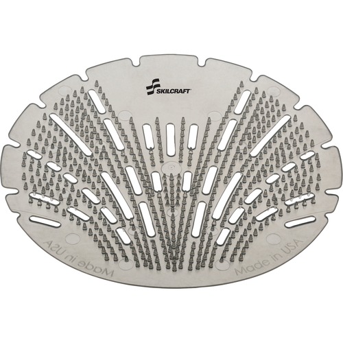 SKILCRAFT® Deodorizing Urinal Screen - Lasts upto 45 Days - Flexible, Splash Resistant, Translucent, Deodorizer - 10 / Box - Gray