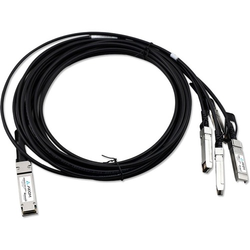 Axiom 100GBASE-CR4 QSFP28 to 4 x 25GbE SFP28 Passive DAC Arista Compatible 5m - 16.4 ft Twinaxial Network Cable for Network Device - First End: 1 x QSFP28 Network - Second End: 4 x SFP28 Network - 100 Gbit/s