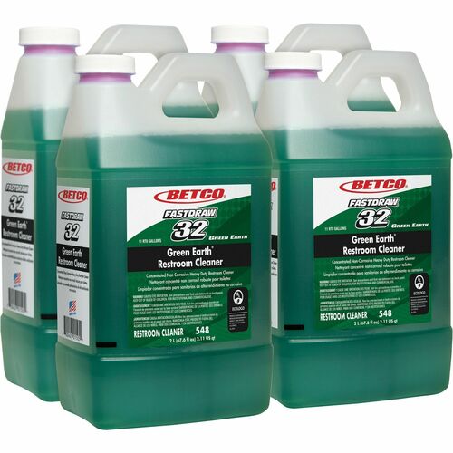 Betco Green Earth Restroom Cleaner - Concentrate Liquid - 64 fl oz (2 quart) - Citrus Floral Scent - 4 / Carton - Green