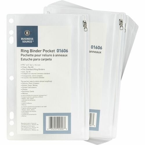 Picture of Business Source Punched Economy Binder Pocket