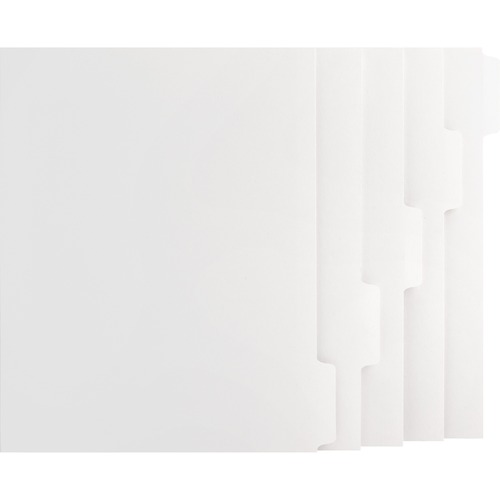 Business Source Tab Printer Economy Index Dividers - Print-on Tab(s) - 5 Tab(s)/Set - 8.50" Divider Width x 11" Divider Length - Letter - White Divider - White Tab(s) - 50 / Box