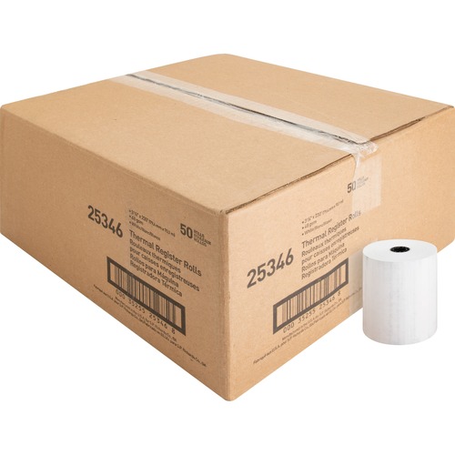 Business Source Thermal Paper - 3 1/8" x 230 ft - 48 g/m² Grammage - Smooth - 50 / Carton - White