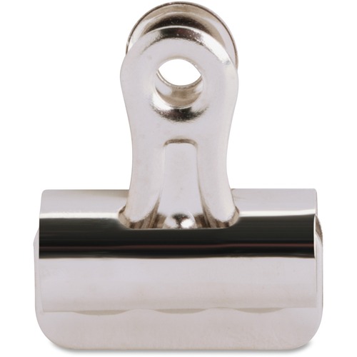 Business Source Bulldog Grip Clips - No. 1 - 1.25" (31.75 mm) Width - for Paper - Heavy Duty - 36 / Box - Silver - Nickel Plated Steel - Bulldog Clips - BSN58500