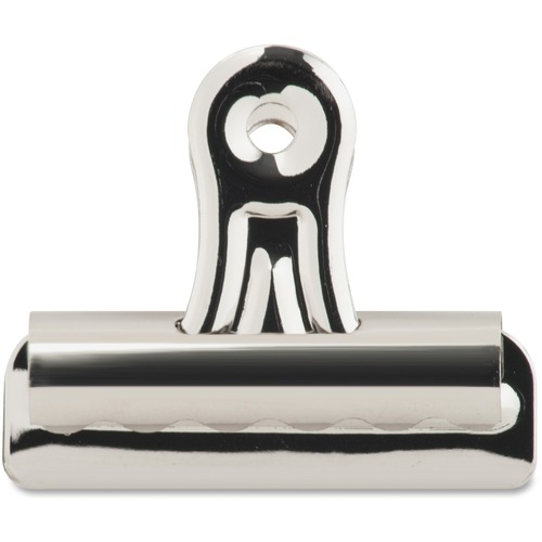 Business Source Bulldog Grip Clips - No. 2 - 2.25" (57.15 mm) Width - for Paper - Heavy Duty - 36 / Box - Silver - Nickel Plated Steel - Bulldog Clips - BSN58501