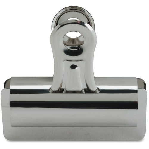 Business Source Bulldog Grip Clips - No. 4 - 3" (76.20 mm) Width - for Paper - Heavy Duty - 12 / Box - Silver - Nickel Plated Steel