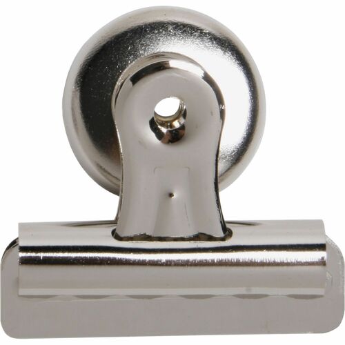 Business Source Magnetic Grip Clips - No. 2 - 2.3" Width - for Paper - Magnetic Backing, Heavy Duty - 1Each - Silver