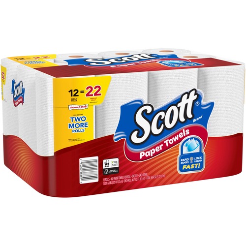 Scott Choose-A-Sheet Paper Towels - Mega Rolls - 1 Ply - 11" x 6" - 102 Sheets/Roll - White - 12 / Pack