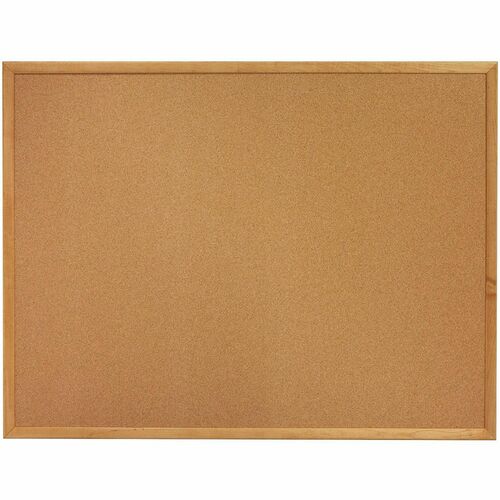 Lorell Bulletin Board - 18" Height x 24" Width - Cork Surface - Long Lasting, Warp Resistant - Brown Oak Frame - 1 Each