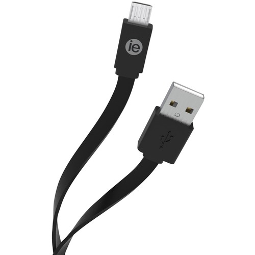 DigiPower Micro-USB Data Transfer Cable - 4 ft Micro-USB Data Transfer Cable for Smartphone, Tablet - First End: Micro USB - Black - 1