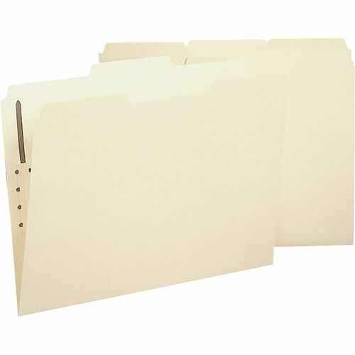 Business Source 1/3 Tab Cut Letter Recycled Fastener Folder - 8 1/2" x 11" - 1 Fastener(s) - 10% Recycled - 50 / Box