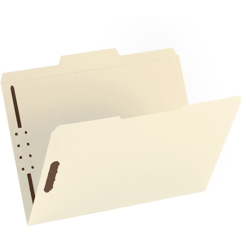 Business Source 1/3 Tab Cut Letter Recycled Fastener Folder - 8 1/2" x 11" - 2 Fastener(s) - 10% Recycled - 50 / Box