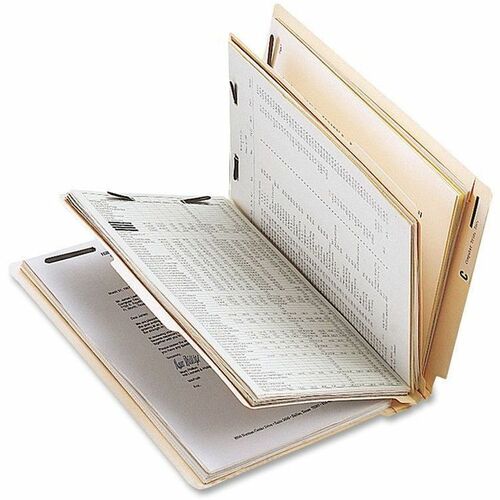 Business Source Letter Recycled Classification Folder - 8 1/2" x 11" - 2" Fastener Capacity - End Tab Location - 2 Divider(s) - Stock - 10% Recycled - 10 / Box