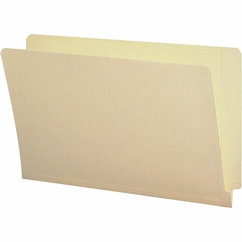 Business Source Straight Tab Cut Legal Recycled End Tab File Folder - 8 1/2" x 14" - End Tab Location - 10% Recycled - 100 / Box