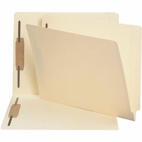 Business Source Straight Tab Cut Letter Recycled Fastener Folder - 8 1/2" x 11" - 2 Fastener(s) - 2" Fastener Capacity - End Tab Location - 10% Recycled - 50 / Box