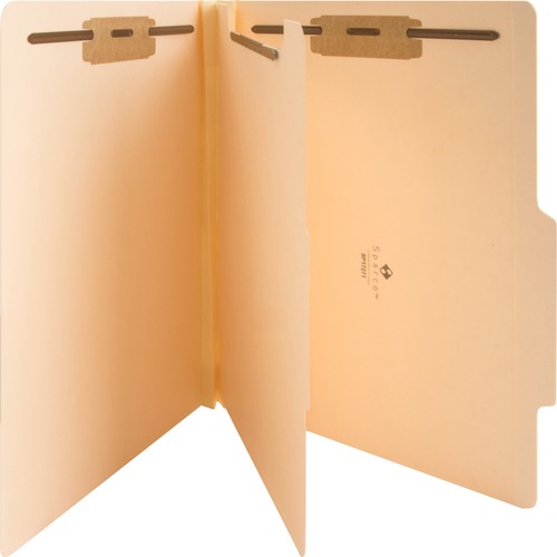 Business Source Letter Recycled Classification Folder - 8 1/2" x 11" - 2" Expansion - 2" Fastener Capacity - End Tab Location - 1 Divider(s) - 10% Recycled - 10 / Box