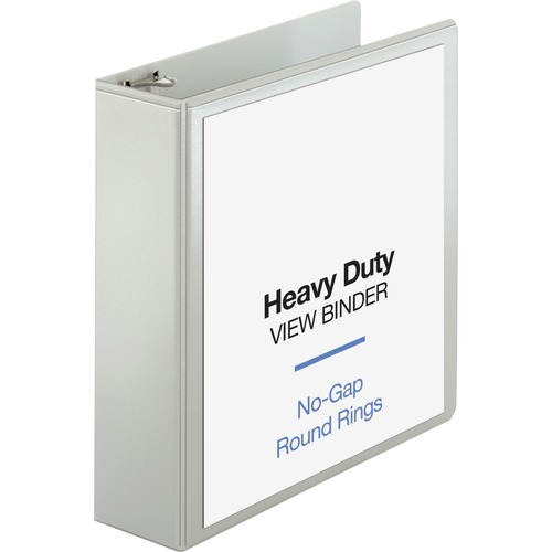 Business Source Round-ring View Binder - 3" Binder Capacity - Letter - 8 1/2" x 11" Sheet Size - 625 Sheet Capacity - Round Ring Fastener(s) - 2 Internal Pocket(s) - Polypropylene, Chipboard, Board - White - Wrinkle-free, Non-glare, Transfer Safe, Gap-fre = BSN19751