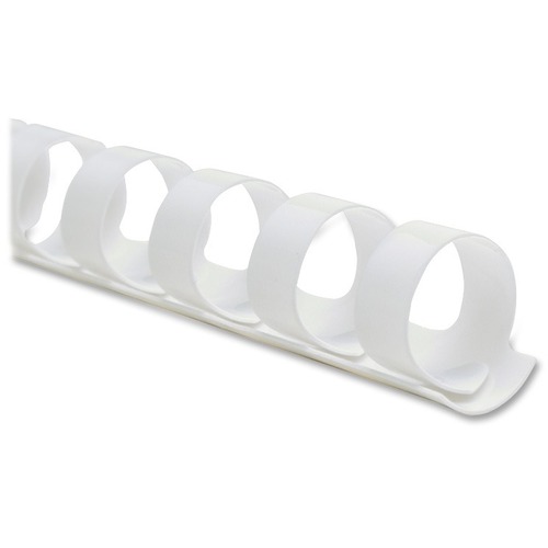 GBC CombBind 19-ring Binding Spines - 160 x Sheet Capacity - 19 x Rings - Round - White - Plastic - 100 / Box