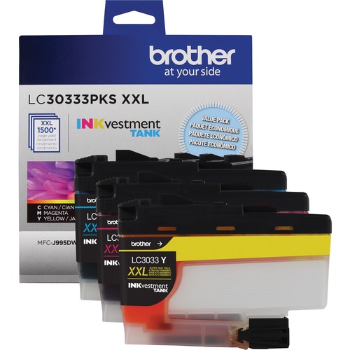 Brother LC30333PKS Original Ink Cartridge - Magenta, Yellow, Cyan - Inkjet - Super High Yield - 1500 Pages Cyan, 1500 Pages Magenta, 1500 Pages Yellow - 1 Pack