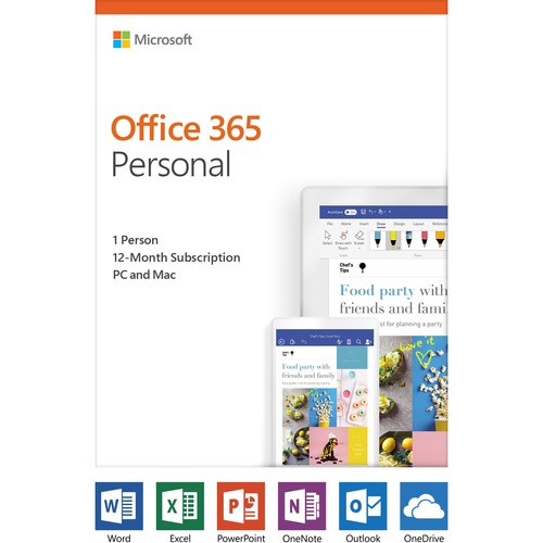 Microsoft Office 365 2019 Personal - Subscription - 1 User, 1 PC/Mac - 1 Year - Medialess, Product Key Card (PKC)