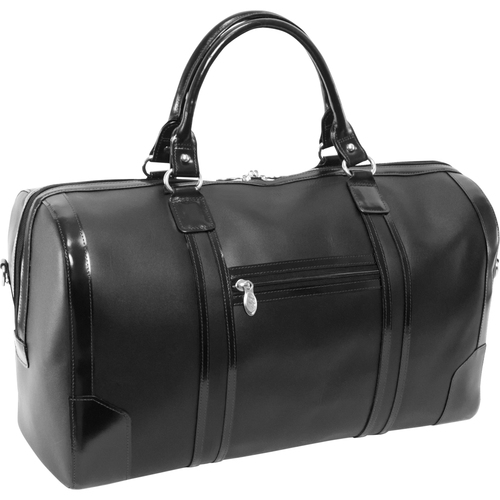 McKleinUSA KINZIE 8819 Carrying Case (Duffel) Travel Essential - Black - Top Grain Cowhide Leather Body - High Density Foam (HDF) Interior Material - Shoulder Strap - 12" Height x 9" Width