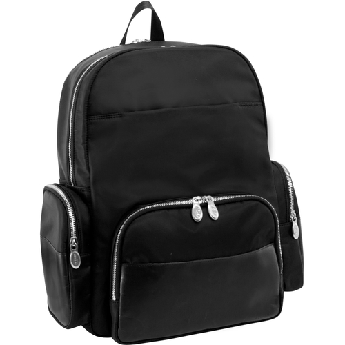 McKleinUSA CUMBERLAND 18365 Carrying Case (Backpack) for 17" Notebook - Black - Nylon Body - Shoulder Strap, Trolley Strap, Handle - 16.5" Height x 5.5" Width x 12.5" Depth - Unisex