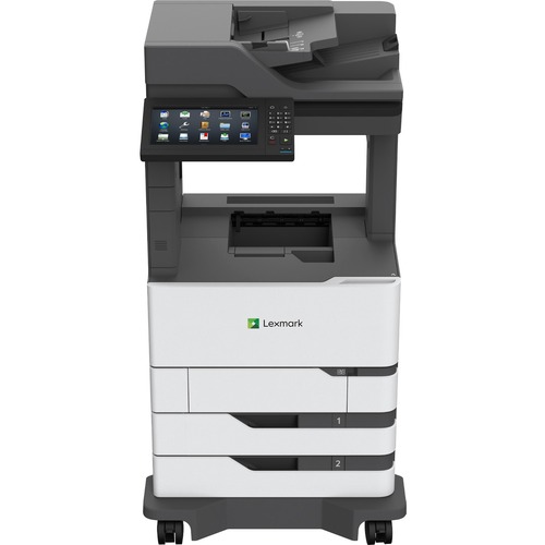 Lexmark MX822ade Laser Multifunction Printer - Monochrome - Copier/Fax/Printer/Scanner - 55 ppm Mono Print - 1200 x 1200 dpi Print - Automatic Duplex Print - Up to 300000 Pages Monthly - 1200 sheets Input - Color Flatbed Scanner - 600 dpi Optical Scan - M