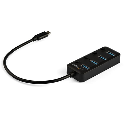 StarTech.com 4 Port USB C Hub - 4x USB 3.0 Type-A with Individual On/Off Port Switches - SuperSpeed 5Gbps USB 3.2 Gen 1 - Bus Powered - Bus-powered 4 port hub with individual port switches - USB-C to 4x USB Type-A ports - SuperSpeed 5Gbps (USB 3.2/USB 3.1