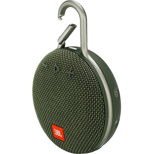 JBL Clip 3 Portable Bluetooth Speaker System - Green - 120 Hz to 20 kHz - Battery Rechargeable - USB