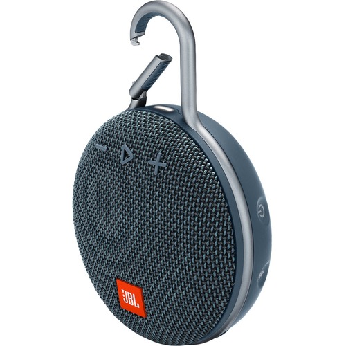 JBL Clip 3 Portable Bluetooth Speaker System - Blue - 120 Hz to 20 kHz - Battery Rechargeable - USB