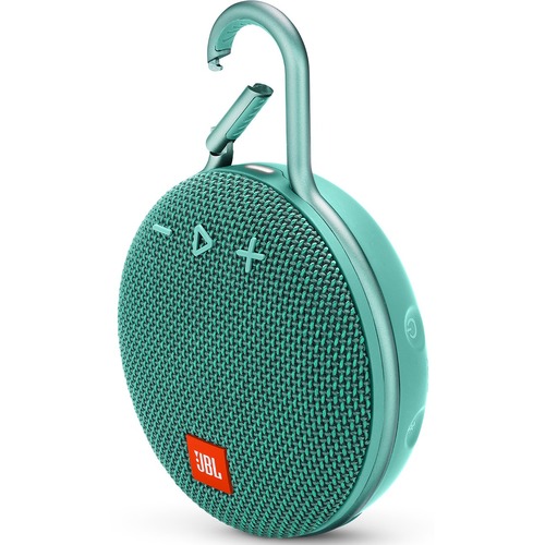 JBL Clip 3 Portable Bluetooth Speaker System - Teal - 120 Hz to 20 kHz - Battery Rechargeable - USB