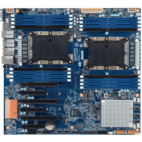 Gigabyte MD71-HB0 Server Motherboard - Intel C622 Chipset - Socket P LGA-3647 - Extended ATX - 64 GB DDR4 SDRAM Maximum RAM - DIMM, RDIMM, LRDIMM - 16 x Memory Slots - Gigabit Ethernet - 2 x SATA Interfaces