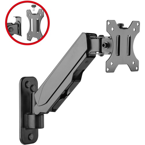 Aluminum Wall Mount Gas Spring Monitor Arm - 17" to 32" - Detachable & Rotatable VESA Plate 75x75mm 100x100mm