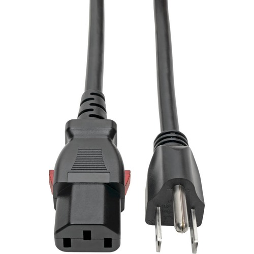 Tripp Lite Computer Power Cord NEMA 5-15P to Locking C13 10A 125V 18 AWG 3 ft. (0.91 m) - For Monitor, PC, Server, Printer, Computer - 125 V AC Voltage Rating - 10 A Current Rating - Black