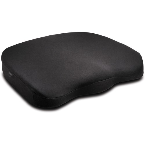 Kensington Ergonomic Memory Foam Seat Cushion - Foam - Ergonomic Design, Anti-slip, Removable Cover, Carrying Strap - Black - 1Each - Backrests & Seat Cushions - KMWK55805WW