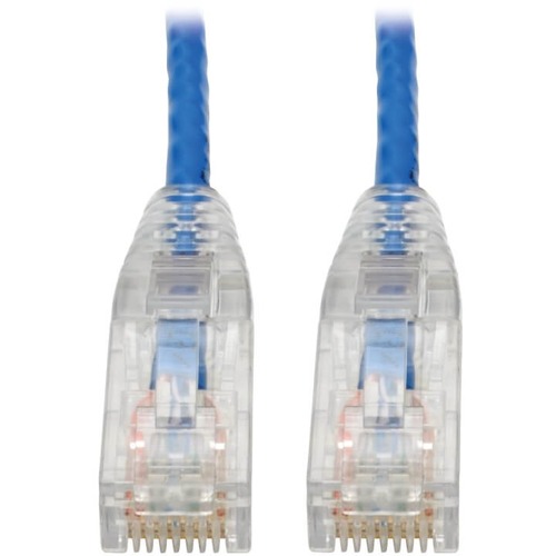 Tripp Lite Cat6 UTP Patch Cable (RJ45) - M/M, Gigabit, Snagless, Molded, Slim, Blue, 7 ft. - 7 ft Category 6 Network Cable for Network Device, Printer, Photocopier, Router, Server, Computer, Modem, Switch, Workstation - First End: 1 x RJ-45 Network - Male