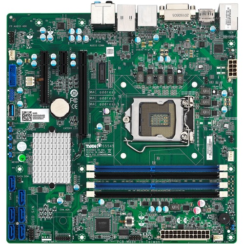 Tyan Tempest EX S5545 Workstation Motherboard - Intel Q170 Chipset - Socket H4 LGA-1151 - Micro ATX - Core i3 Processor Supported - 64 GB DDR4 SDRAM Maximum RAM - DIMM, UDIMM - 4 x Memory Slots - Gigabit Ethernet - DisplayPort - 6 x SATA Interfaces