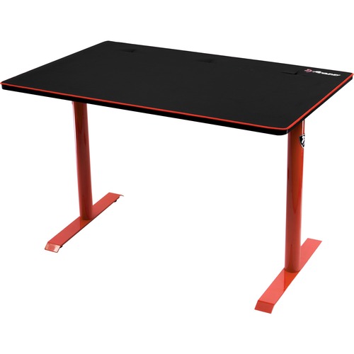 Arozzi Arena Leggero Gaming Desk - Black Rectangle Top - Red Base - 143.30 lb Capacity - 44.88" Table Top Width x 28.35" Table Top Depth x 3 mil Table Top Thickness - 28.54" Height - Medium Density Fiberboard (MDF) Top Material
